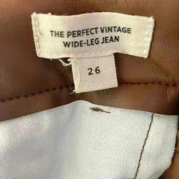 MADEWELL The Perfect Vintage Wide-Leg Pant Faux Leather Edition Tan - Picture 14 of 14